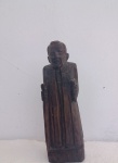 M. Noza, Padre Cícero, escultura de madeira, assinada, 16cm de altura e 5cm de largura