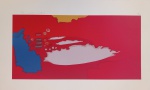 Fukuda, Abstrato vermelho, gravura, tiragem 29/60, 42x72cm, 2013,sem moldura