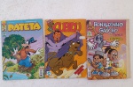 Quadrinhos Pateta Editora Abril, Scubidu Cedibra e Ronaldinho Gaúcho Panini Comics, lote com 3 gibis/quadrinhos, no estado