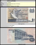 SINGAPURA - CEDULA DE ONE DOLLAR DO ANO 1976  - EM ESTADO FLOR DE ESTAMPA DE CONSERVAÇÃO