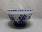 (28)Lindo centro de mesa, fruteiras em porcelana Monte Sião azul e branca