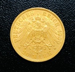 20 Mark 1900 Ouro (0,900) - 7,965 g - 22,5mm - Reino da Prússia ( Estados Alemães) - KM-521 - Guilhe
