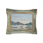 GERSON DE AZEREDO COUTINHO (1900-1967) - "Paisagem Três Rios" / Óleo sobre Madeira / Assinado CIE e Verso / Datado 1952 / Med. Obra 53 x 43 cm - Med. Moldura 56 x 66 cm - Foi um pintor brasileiro e um arquiteto formado pela Escola Nacional de Belas Artes. Foi aluno do discipulado de Henrique Bernardelli. Tornou-se paisagista e pintou aspectos da natureza carioca. Obteve prêmios no Salão Nacional de Belas Artes, Rio de Janeiro, 1935 e 1936, e Salão Paulista de Belas Artes, São Paulo.