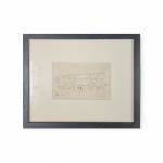 OSCAR NIEMEYER (1907 - 2012) - Estudo Palácio do Planalto / Nanquim sobre Papel / Assinado CIE / Med. Obra 13 x 20 cm - Med. Moldura 33 x 40 cm