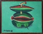 JOSÉ ANTONIO DA SILVA, óleo sobre tela, 1985, assinado no c.i.e. e no verso, tamanho: 40 x 50 cm.