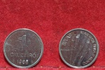 JR 4505 - Brasil, moeda de 1 Cruzeiro, 1985, FAO, FC - V 348. Difícil de encontrar nesse estado!