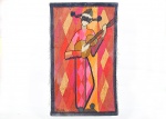 EILA AMPULA (1916-2008) | Grande e bela tapeçaria com linda representação de PIERRO