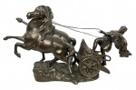 EUROPA SEC XIX - Palaciana escultura em petit bronze europeu representando "biga" com cavalo