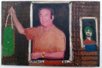 José Antonio da Silva, Retrato, Técnica mista sobre madeira com colagem, 1981, 29x44cm, com perda de