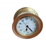 COLECIONISMO - Relógio  náutico Weems & Plath quartzo e latão, não foi testado, Diam. 13 cm.
