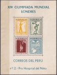 PERB002N-BLOCO OLIMPÍADAS DE MELBOURNE - PERU - 1956 - N