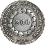 Moeda do Brasil - 200 réis - 1835 - P529 - Série de cruzados - Prata - Império