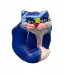 ALDEMIR MARTINS, Gato Azul - escultura em resina - 15x13 cm - Com selo da Prisma - Autorizado pelo Studio Aldemir Martins (Acompanha bolsa em veludo)