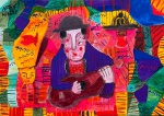 NIBBES, Músicos - óleo e encaústica sobre tela - 70x100 cm