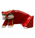 ALDEMIR MARTINS, Gato Vermelho - escultura em resina - 11x19 cm - Com selo da Prisma - Autorizado pelo Studio Aldemir Martins (Acompanha bolsa em veludo)