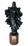 ALFREDO CESCHIATTI, Nossa Senhora de Fátima - escultura em bronze patinado com base em madeira - 48 cm Altura - com base 63 cm