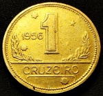1 Cruzeiro 1956 Bronze Alumínio Soberba Escassa