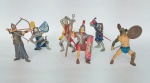 Lindo e conservado lote de 6 miniaturas Action Figure - Coleção Gladiador Romano - Art Brink - Borracha rígida - Medida maior: 11 cm de altura.