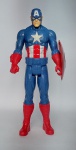 MARVEL - Lindo e conservado boneco - CAPITÃO AMERICA - HASBRO 2013 - Articulado - Plástico rígido - 30 cm de altura -