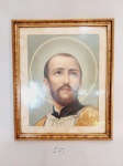 Quadro gravura  imagem  Santo Antonio Maria Zacaria ,no estado com moldura em madeira 23 cm x 28 cm