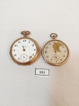 2 Relógios de Bolso  marcado   Cyma  10 rubis,  plaque,  e marcado Levis Todos  no estado, falatndo  ponteiros.  mede 5 cm