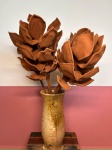 Quatro Flores Ginger  Terracota veludo, " Coleção Plantae", criado pela artista plástica  Vanessa Lazzari. Inspirado no amor e no encantamento pela natureza.- Altura: 69  cabo + flor x 11 largura.Cabo flexível .