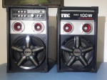 Caixa de som amplificadora TCR 100w, rádio, entrada para cartão de memória e USB, lote não testado, Medidas 50x30x26,