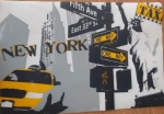 Dois jogos americano  New York para mesa de jantar,  lavável - Medidas: 30x45 cm