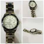 Relógio no estilo Rolex - oyster perpetual, fundo branco, pulseira e caixa em aço, vendido no estado