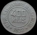 Brasil - 1932 - 400 Réis - Cupro-Níquel, 11.7g, 30.2mm - Ótimo estado