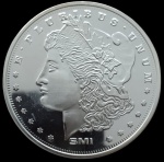 USA - 1 Onça Troy - 0.999 Prata - Sunshine Minting (SMI) - 1 Oz Morgan Silver Round - 31,3 Gr - 39 mm - FC.