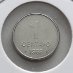 Brasil - 1982 - 1 Centavo - Aço inoxidável, 1.58g,  14mm.