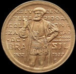 Brasil - 1932 - 1000 Réis - 400 anos de colonização do Brasil Alumínio-Bronze, 8g,  26.7mm - FC -Muito bonita.