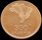 Brasil - 1972 - 300 Cruzeiros - Sesquicentenário da Declaração de Independência - Ouro 0.920, 16.65g, 27.5mm -