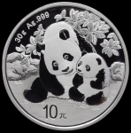 China - 2024 - 1 Onça de Prata 0.999 - Panda - 30 Gr - 40 mm