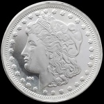 USA - 1 Onça Troy - 0.999 Prata - 1 Oz Morgan Silver Round - 31,3 Gr - 39 m