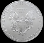 USA - 2014 - 1 Dólar - American Silver Eagle - Prata 0.999, 31.1g, 40.6mm - Data difícil.