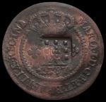 Brasil - x Réis - 1787 -Cobre - Casa da moeda de Lisboa - Coroa baixa com carimbo de escudete - 6,7 Gr - 31 mm