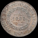 Brasil - 1854 - 1000 Réis - FC - Linda pátina -