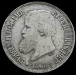 Brasil - 1868 - 500 Réis - Prata 0.835, 6.25 Gr -  25 mm