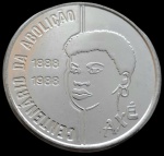 Brasil - 1988 - 100 Cruzeiros - AXÉ - Aço inoxidável, 9.95Gr - 31 mm -Centenário da Abolição da Escravidão - Mulher