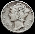 USA -1944 - DENVER -1 Dime - Prata 0.900, 2.5 Gr -  17.91 mm