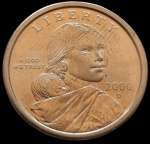 USA -2000 -1 Dollar -Cobre com revestimento de Latão-Manganês, 8.1Gr - 26.5 mm-