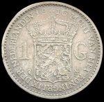 Holanda - 1916 - 1 Florim - Prata 0.945, 10 Gr - 28mm