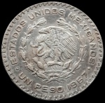 Mexico - 1967 - 1 Peso - Prata 0.100 - 16Gr - 34.5 mm