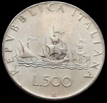 Itália - 1966 - 500 Liras - Prata 0.835, 11Gr - 29.3 mm