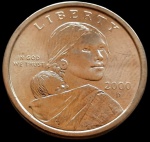 USA -2000 -1 Dollar -Cobre com revestimento de Latão-Manganês, 8.1Gr - 26.5 mm-