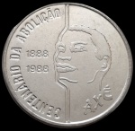 Brasil - 1988 - 100 Cruzeiros - AXÉ - Aço inoxidável, 9.95Gr - 31 mm - Centenário da Abolição da Escravidão - Homem