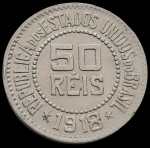 Brasil - 50 Réis - 1918 - Cupro-Níquel, 3.08 Gr - 17.3 mm  - FC