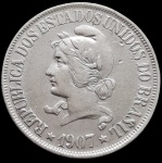 Brasil - 1907 - 500 Réis - Prata 0.900, 5 Gr - 22 mm